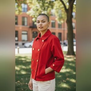 Lauren RL Cherry Red Nautical Coastal Size XL Vacation 100% Cotton Jacket